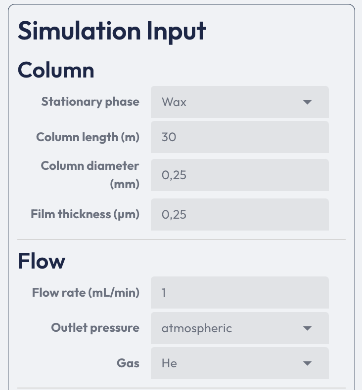 left top side of the GC-simulation screen